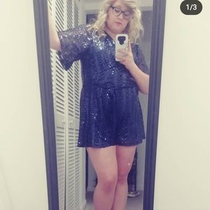 Blue Sequin Romper